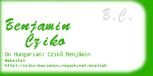 benjamin cziko business card