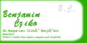 benjamin cziko business card